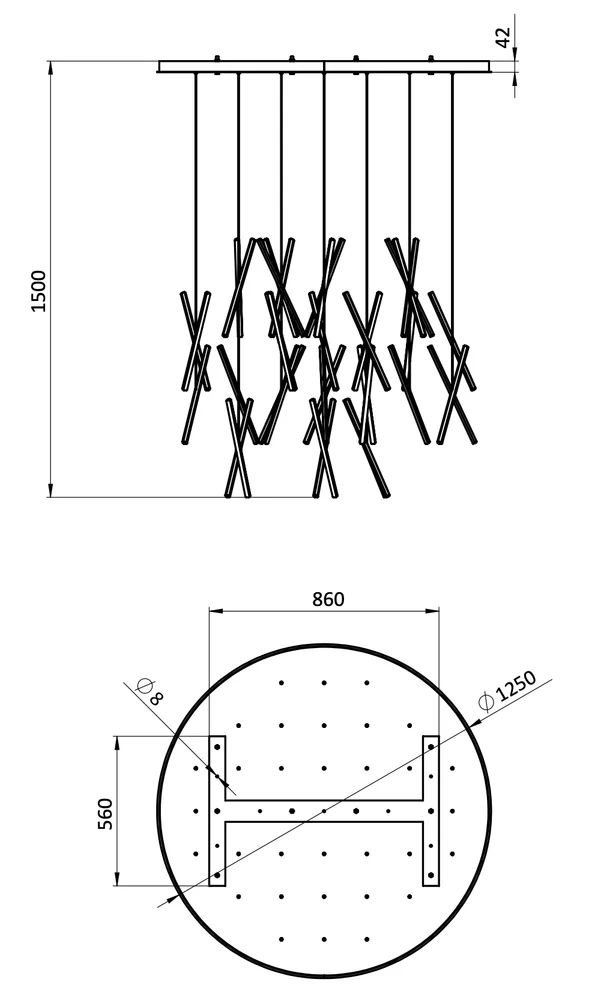 Чертёж Люстра SimpLumen Up Rand: Чертёж · 1